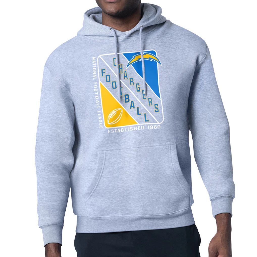 Men 2026 NFL Los Angeles Chargers Grey Hoodie hooded style 01->los angeles chargers->NFL Jersey